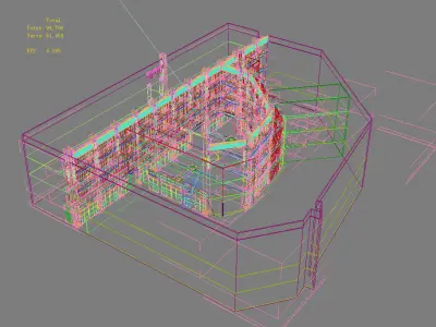 Architecture interior of building 3D model