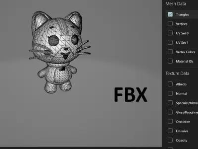 Cartoon pink cat 3D model 3D model