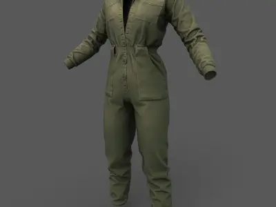 Woman Overalls Game Ready  Low-poly 3D model