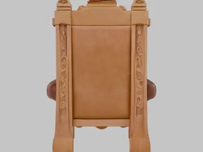 Wooden Viking Throne Low-poly 3D model