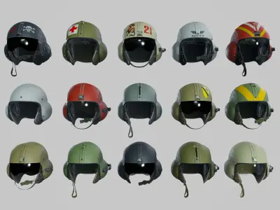 Gentex SPH4 Flight Helmet Low-poly 3D model