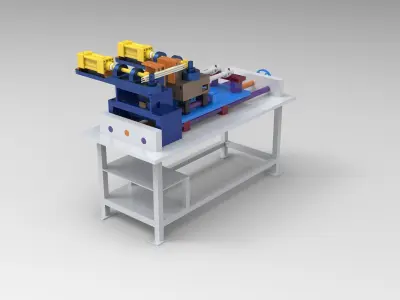90 degree tube bending Machine Low-poly 3D model