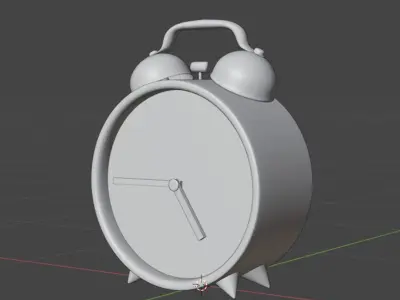 Minimal vintage alarm clock 3D model