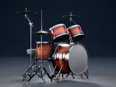 Drumset Low-poly 3D model