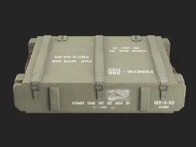 Wooden ammo box Low-poly 3D model buy