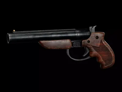 GAME READY DIABLO 12G SHOTGUN PISTOL PBR RIGGED Low-poly 3D model
