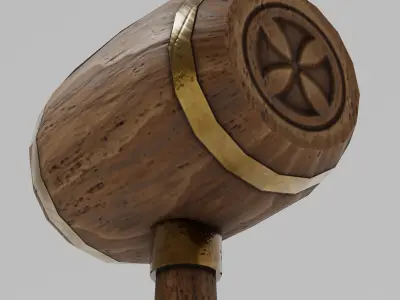 OB 00 26 vampire hunter hammer d Low-poly 3D model