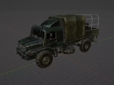Army Mercedes Truck Low-poly 3D model