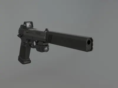 FNX 45 handgun game-ready Low-poly 3D model