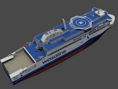 Aurora Botnia RO-PAX Low-poly 3D model