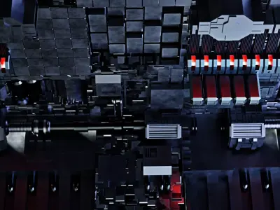 Sci-Fi Panels Looping Animation in Blender 3D model