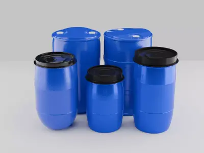 Water barrel Low-poly 3D model purchase