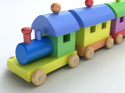 Toy Train 3D model 10