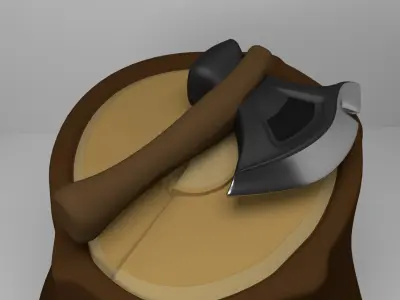 Axe Low Poly 3D Model Low-poly 3D model
