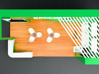 Exhibition Stall design 2 side open 3D model