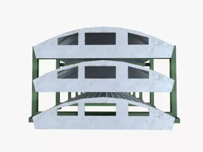 Rail Coach Roof Panels Low-poly 3D model