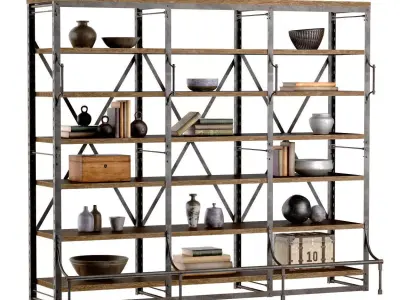 FRENCH LIBRARY WIDE RACK II 3D model