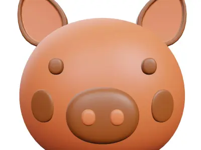 Pig Animal Low-poly 3D model get