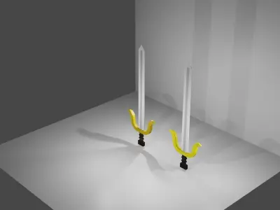 Sword pair of swords Free low-poly 3D model