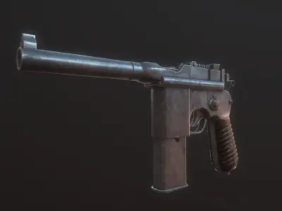 Mauser C96 PBR Low-poly 3D model