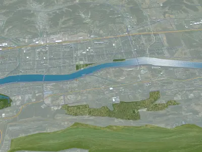 Fushun Liaoning China 55km Free low-poly 3D model