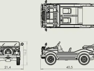 The Porsche 597 Jagdwagen  3D print model