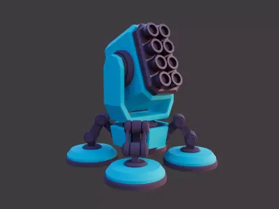 Low Poly Turret 3D model