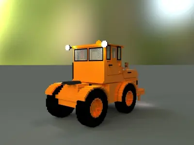 k 700 Kirovets Voxel Low-poly 3D model Free low-poly 3D model