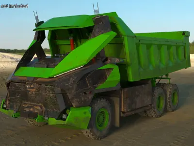 Dirty Autonomous Electric Dump Truck Dirty 3D model