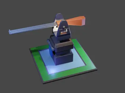 Double barrel shotgun base defend  Low-poly 3D model