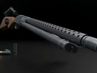 Trench-Gun Style Mossberg 500 3D model