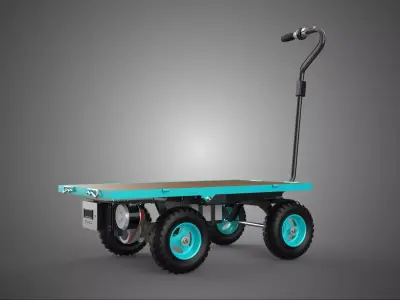 ELECTRIC FLATBED PLATFORM TROLLEY UTILITY CART WAGON TRUCK DOLLY 3D model