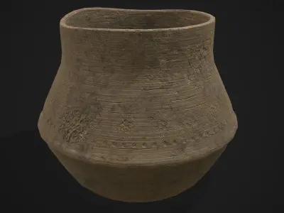 Ornate pottery Cup Low-poly 3D model