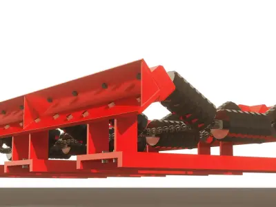 Conveyor Products Hi-Impact idler system 3D Model 3D model