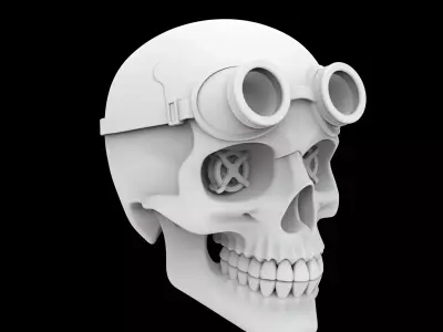 Steampunk Skull With Goggles 3D Print Model 3D print model