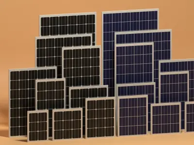 Solar Panels Collection Low-poly 3D model