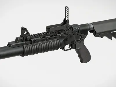 Standalone Rail Mounted M203 Low-poly 3D model