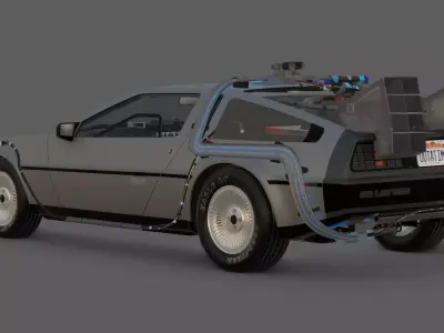 1985 DeLorean DMC-12 Machine 3D Model  Back to the Future Icon 3D model