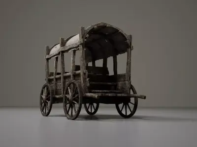 Cart Asset - Environment Asset For Game  Low-poly 3D model