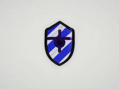 Game asset Majestic Striped Crest Defender 3D model
