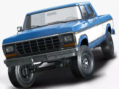 Pickup Truck Low Poly  Low-poly 3D model