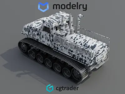 Snowcat Tracked Vehicle 3D model