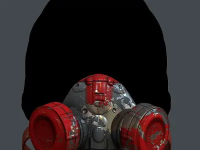 Gas mask helmet 3d model scifi Low-poly  Low-poly 3D model 70