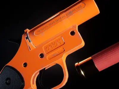 AAA Flare Gun Game Ready PBR Low-poly 3D model