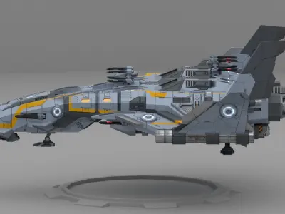 Anca Lowpoly Animated Gunship Low-poly 3D model