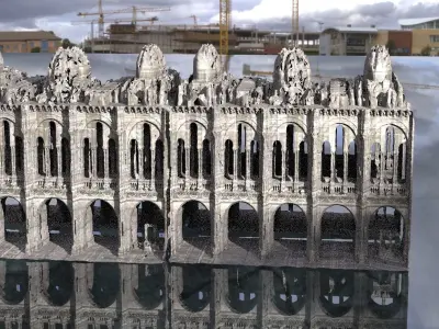 Gothic pillars halls Victorian Christmas Theme 6 3D model