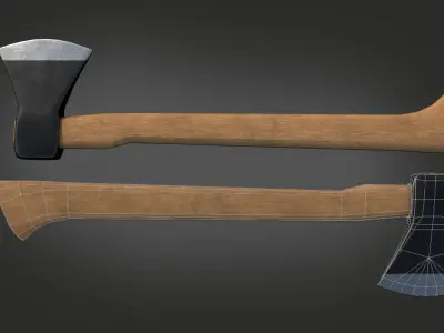 Game Ready Lumberjack Axe with 3 Different Textures Low-poly 3D model