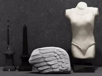 Decorative sculptures set for interior 3D model