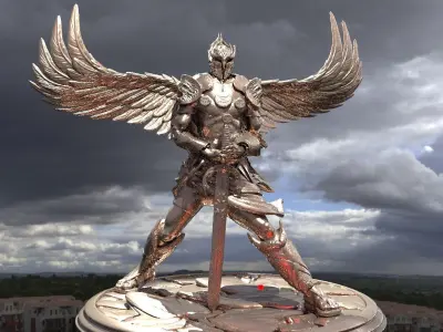 Angel Warrior Sculpture 2 3D model