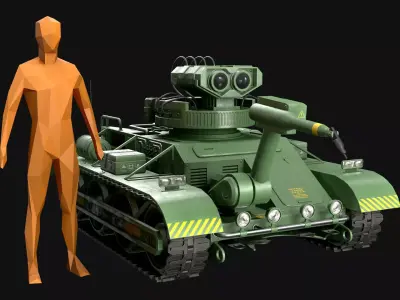 Robot Concept-3-Forest-Clean Low-poly 3D model